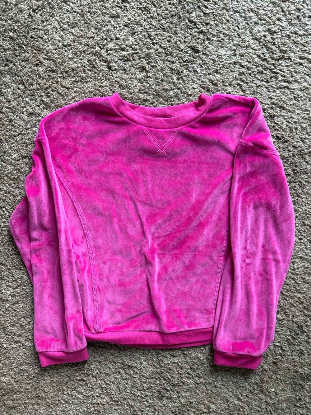 Kids Pink Velvet Pullover Sweatshirt